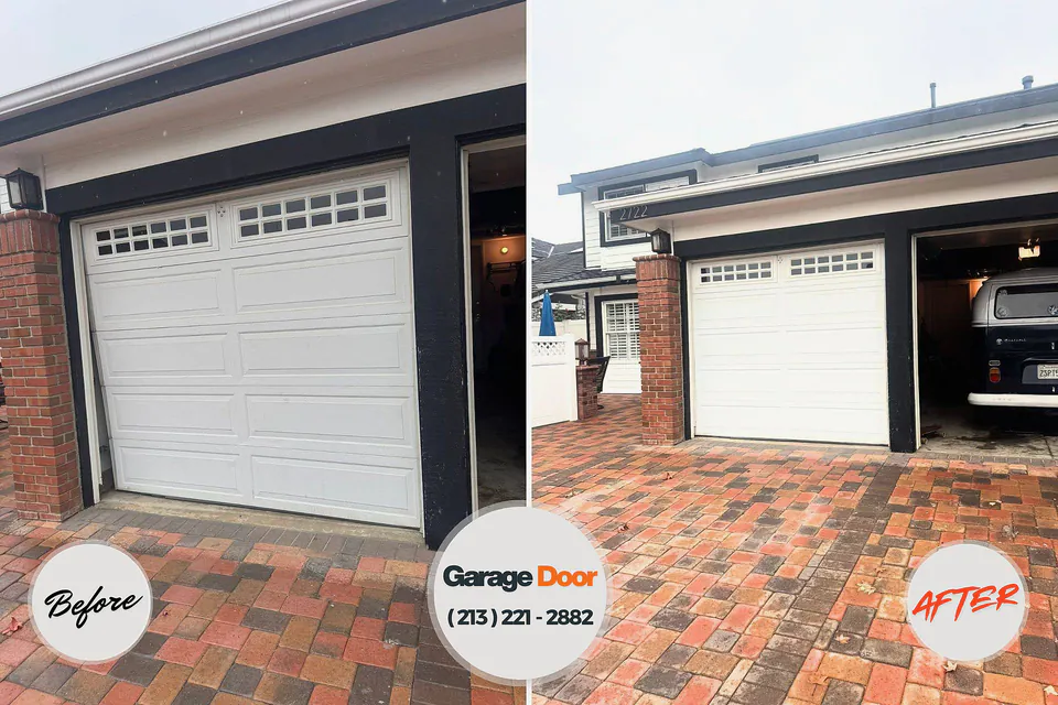 Before and after: garage door repair Highland Park, MI